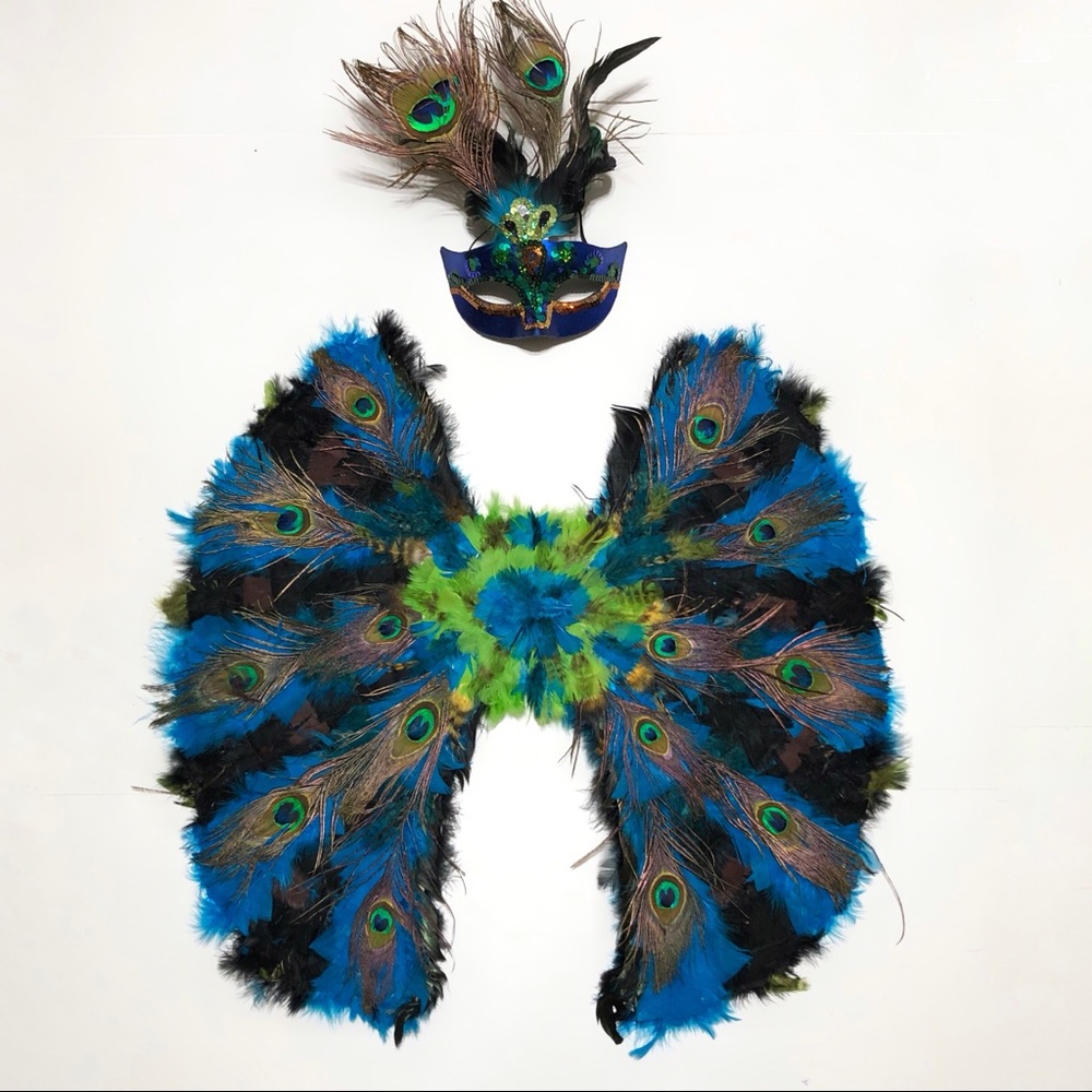Peacock Costume Wings and Mask
